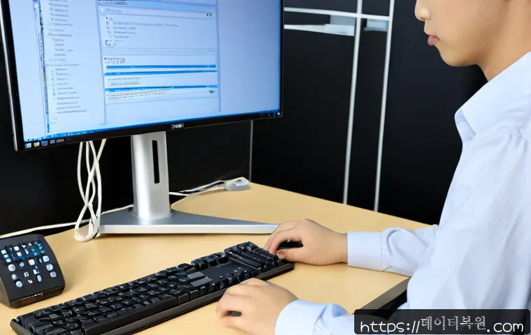 하면 STATUS_STACK_UNDERFLOW - Photorealistic IT support workstation in a compact modern office, dual monitors showing a non-brande...