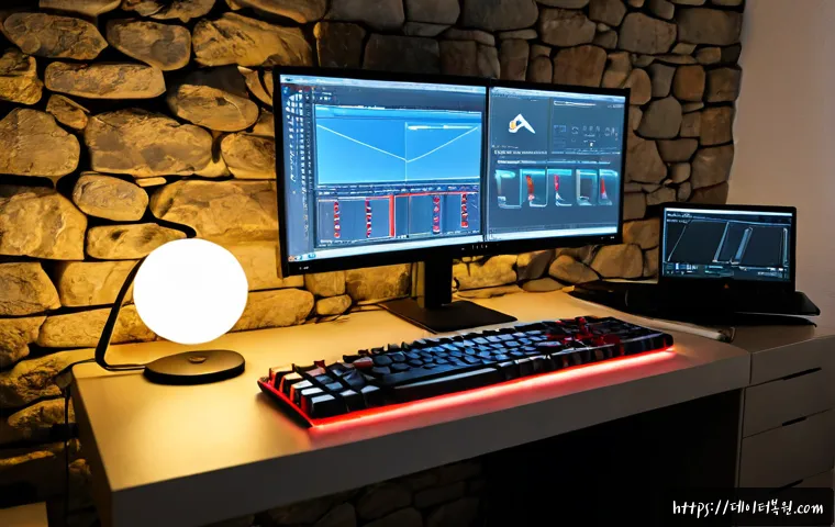 누상동 STATUS_INVALID_LOCK_SEQUENCE - Photorealistic software engineer workstation in a quiet hillside neighborhood apartment near a tradi...