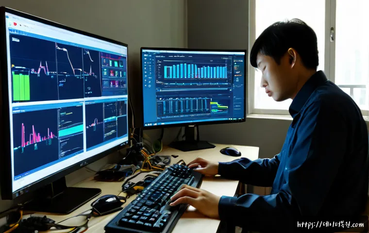 삼양동 POOL_HEADER_CORRUPTION - Photorealistic remote-support workstation in a compact Samyang-dong apartment office, dual monitors ...