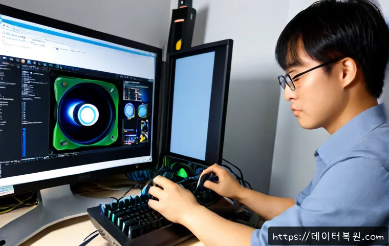 도내동 쿨러조립 및 교체수리 - Photorealistic PC repair workstation in a compact Dongnaedong-style apartment office, technician car...