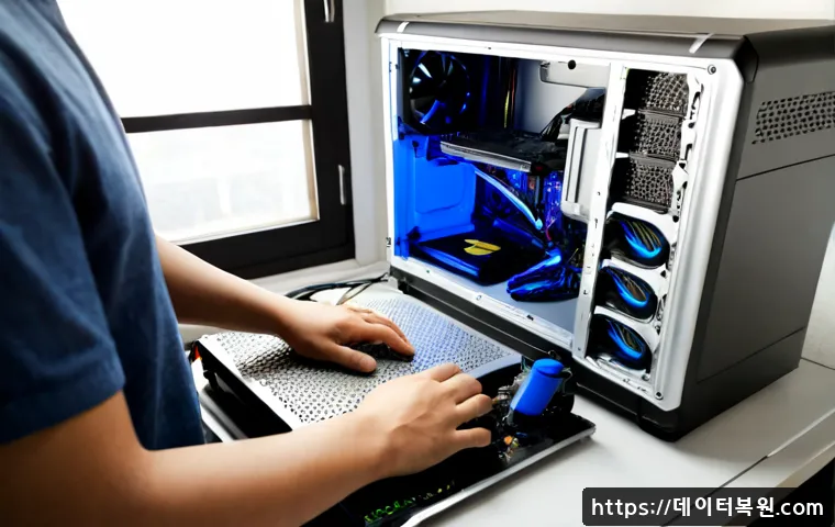 서원동 오버클럭 뚜따 - Photorealistic PC tuning workstation in a compact Seowon-dong apartment study, technician carefully ...