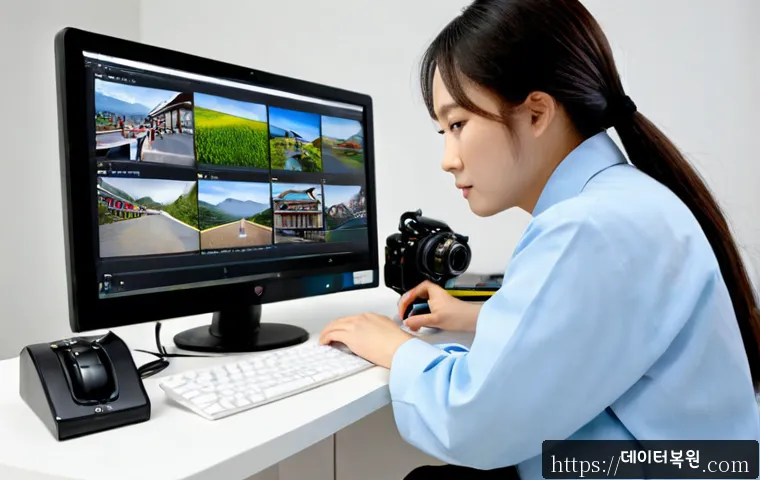 관산동 HDD조립 및 교체수리 - Photorealistic desktop support workstation in Gwangsan-dong, technician carefully installing a new