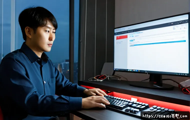 상봉동 STATUS_SECURITY_POLICY_VIOLATION - Photorealistic remote-support workstation in a compact Sangbong-dong apartment office, desktop monit...