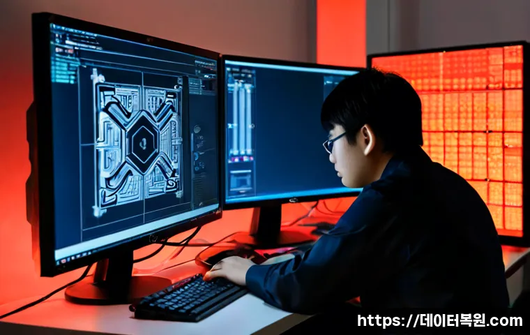 능동 STATUS_KERNEL_EXECUTION_ERROR - Photorealistic IT workstation, engineer actively diagnosing a sudden kernel execution failure on a m...