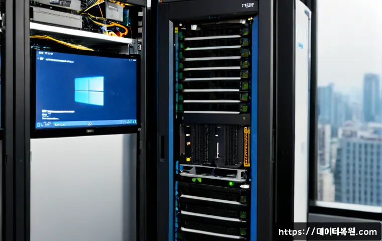상면 하드조립 및 교체수리 - Photorealistic data center technician replacing a hot-swappable server drive in a neatly lit colocat...