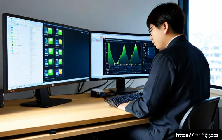 신문로 STATUS_KERNEL_MODULE_INVALID - Photorealistic IT support workstation in a modern office near a quiet historic government district, ...