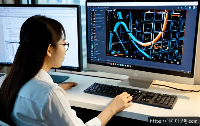 아현동 VENDOR_DEFINED_ERROR - Photorealistic remote-support workstation in a compact Ahyeon-dong apartment office, dual monitors s...