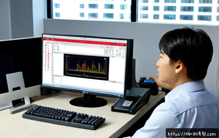 중앙동 STATUS_SYSTEM_LICENSE_INVALID - Photorealistic modern software support workstation in a compact downtown office, dual monitors showi...