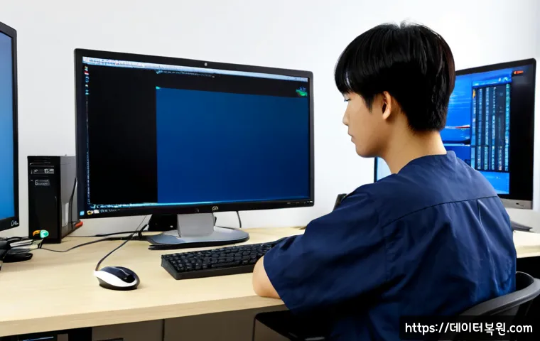 고양시 ubuntu재설치 포맷 초기화 - Photorealistic IT support desk in Ilsandong-gu, Goyang, technician reinstalling a Linux operating sy...