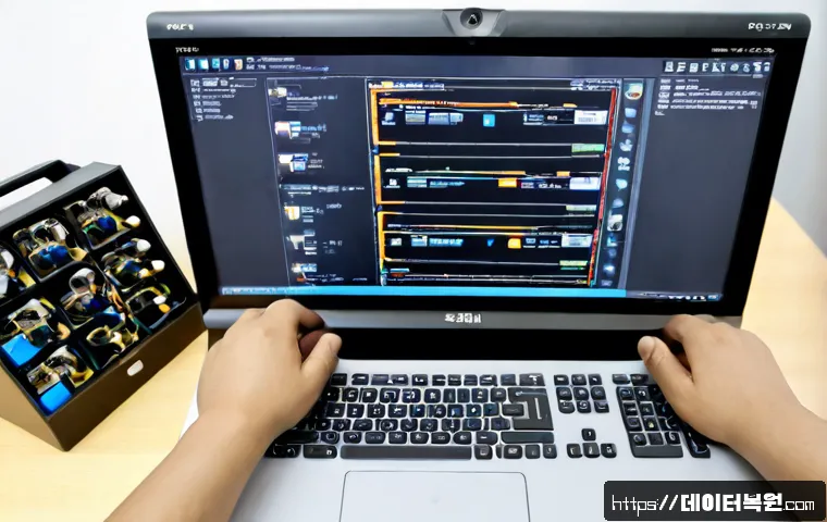 원당동 STATUS_RESOURCE_NOT_OWNED - Photorealistic IT support workstation in a compact apartment office near a quiet suburban Korean dis...