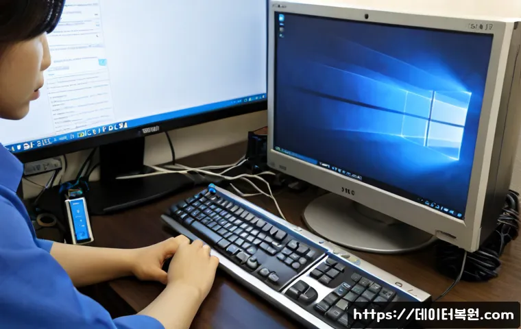 능곡동 윈도우7 windows7 재설치 포맷 초기화 - Photorealistic remote-support technician reinstalling an older desktop operating system on a compact...