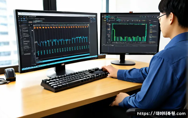 중구 BOOTMGR is Compressed - Photorealistic IT support workstation in a modern Jung-gu office, desktop monitor showing a minimal ...