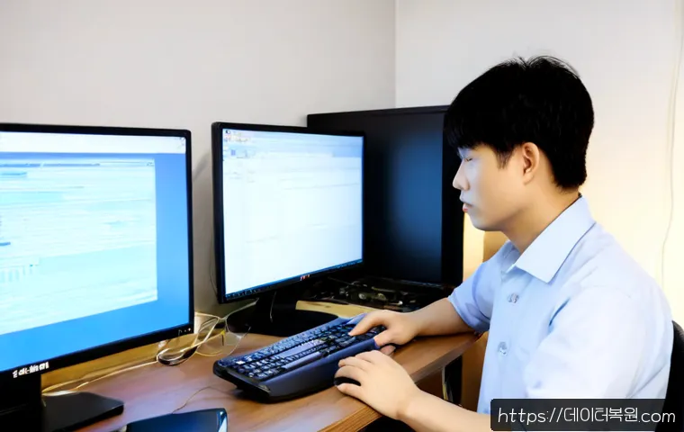 원흥동 pc에 문제가 발생하여 다시 시작해야 합니다 - Photorealistic PC repair workstation in a compact Wonheung-dong apartment office, desktop monitor sh...