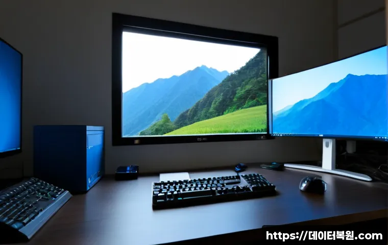 도봉구 STATUS_KERNEL_DATA_CORRUPTION - Photorealistic remote-support workstation in a compact Dobong-gu office, desktop monitor showing an ...