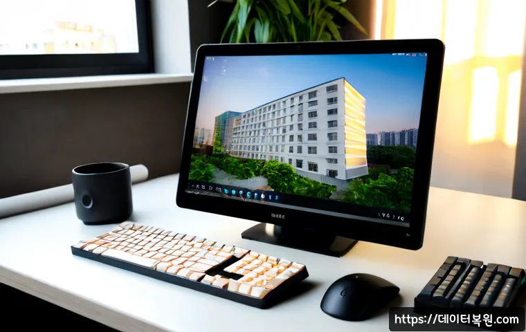 자곡동 STATUS_ILLEGAL_INSTRUCTION - Photorealistic ergonomic home office in a modern apartment near a quiet green residential district, ...