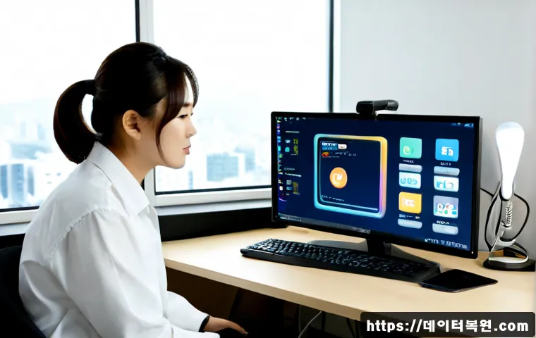 사당동 NTLDR is compressed - Photorealistic remote-support workstation in a compact Sadang-dong apartment office, technician exam...