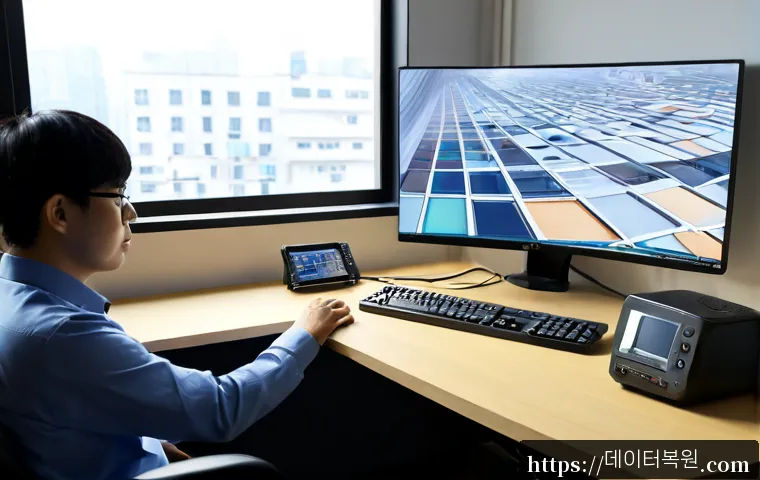 개봉동 STATUS_PRIVILEGED_INSTRUCTION - Photorealistic remote support workstation in a compact Gaebong-dong apartment office, dual monitors ...