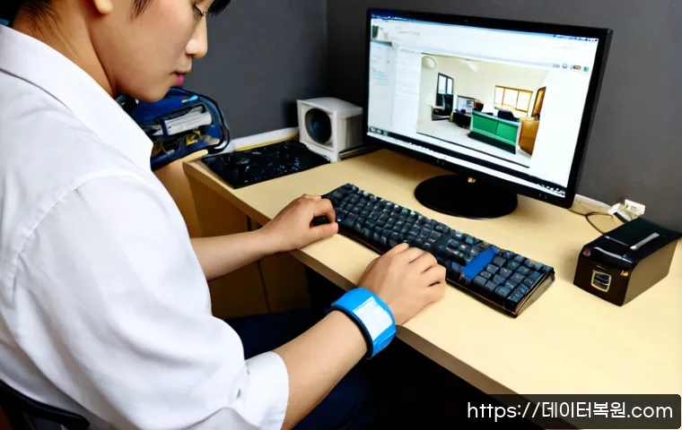 내곡동 HDD조립 및 교체수리 - Photorealistic computer repair workstation in a quiet Naegok-dong apartment home office, technician ...