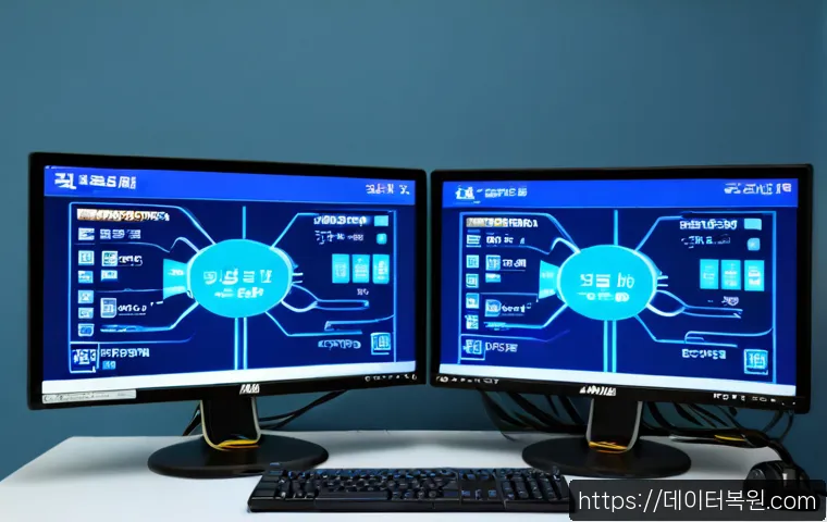 재동 DRIVER_VERIFIER_DETECTED_VIOLATION - Photorealistic IT support workstation in Gangnam, dual monitors showing a clean blue-screen-style di...