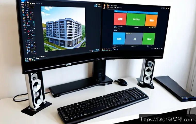 신길동 조립컴퓨터 pc 출장판매설치 - Photorealistic on-site desktop PC installation in a compact Singil-dong apartment home office, techn...