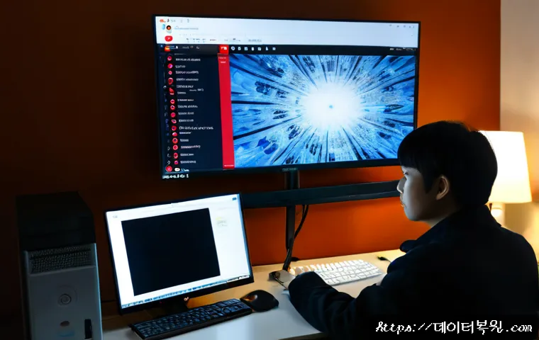 길음동 STATUS_KERNEL_DISK_ERROR - Photorealistic remote-support workstation in a compact Gireum-dong apartment office, dual monitors s...