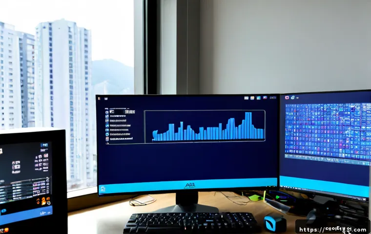 암사동 DRIVER_CORRUPTED_EXPOOL - Photorealistic IT support workstation in an Amsa-dong apartment home office, ultrawide monitor showi...