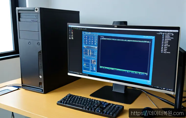 송파구 DRIVER_CAUSED_SYSTEM_CRASH - Photorealistic IT support workstation in a modern Songpa apartment office, desktop computer showing ...