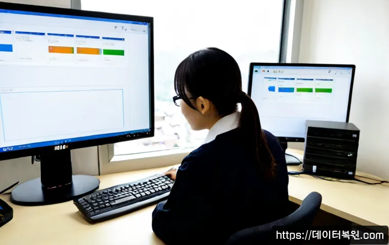 관산동 ftp서버출장방문수리점 - Photorealistic remote-support technician servicing a compact tower server and network-attached stora...