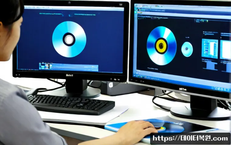 중부면 UDFS_FILE_SYSTEM - Photorealistic remote IT support workstation in a modern regional office, dual monitors showing an a...