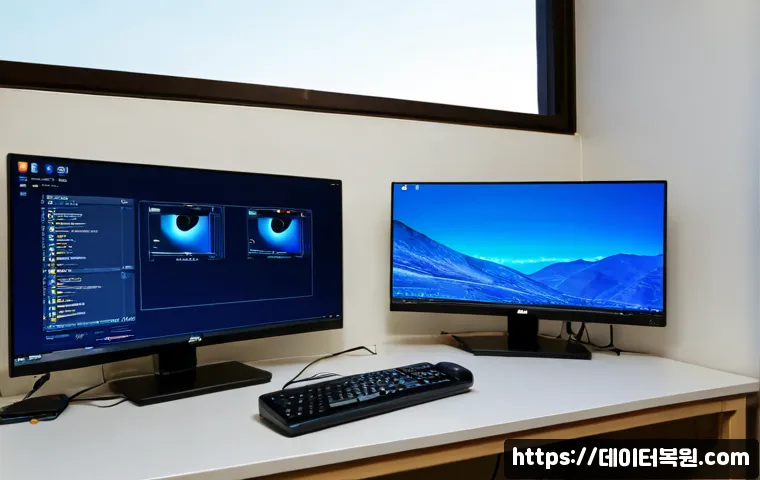 정릉동 DRIVER_VERIFIER_DETECTED_VIOLATION - Photorealistic remote-support workstation in a quiet Jeongneung-dong apartment, dual monitors showin...