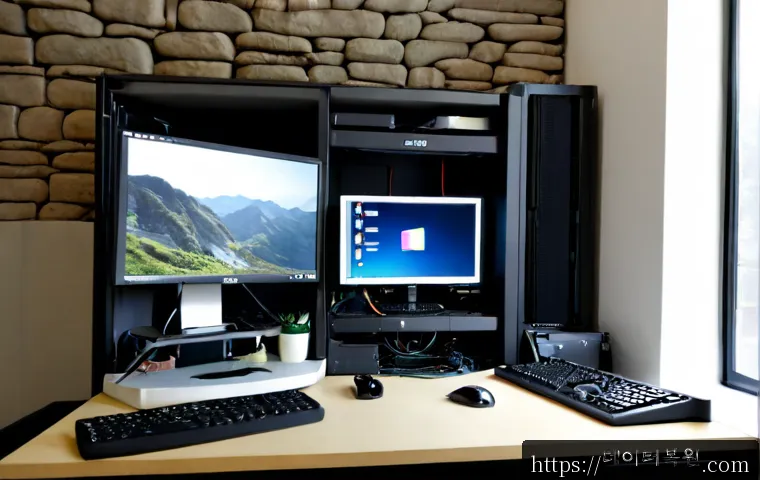 신문로 메모리조립 및 교체수리 - Photorealistic computer repair workstation in a compact Seomunro office, technician installing new R...