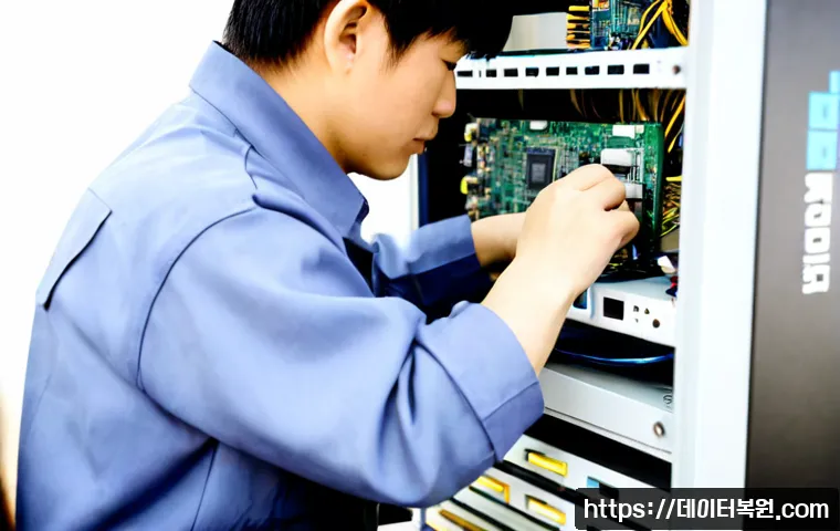 주교동 메모리조립 및 교체수리 - Photorealistic electronics repair bench in Jugyo-dong, a technician wearing an anti-static wrist str...