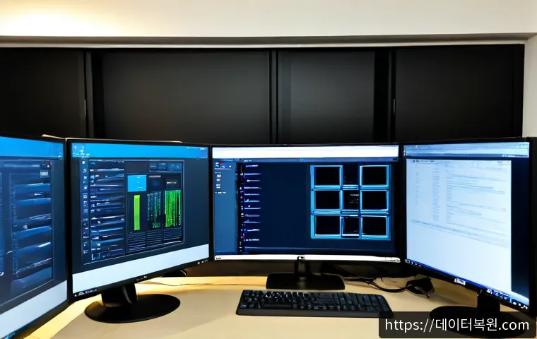 종암동 STATUS_KERNEL_MODULE_FAILURE - Photorealistic remote-support workstation in a compact Jongam-dong apartment office, desktop compute...
