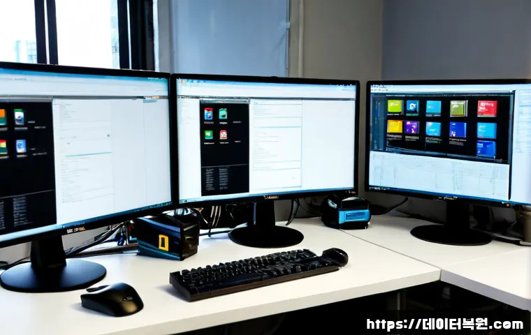 미성동 DRIVER_CAUSED_SYSTEM_CRASH - Photorealistic IT support workstation in a compact industrial office near a low-rise warehouse distr...