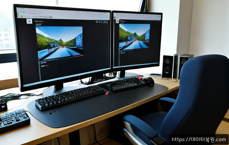 산천동 STATUS_INVALID_IMAGE_FORMAT - Photorealistic remote-support workstation in a compact Sangcheon-dong apartment office, dual monitor...