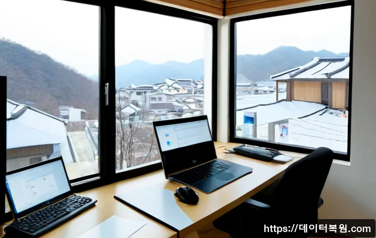 북가좌동 STATUS_IMAGE_INVALID - Photorealistic remote-support workstation in a compact Bukgajwa-dong apartment office, desktop monit...