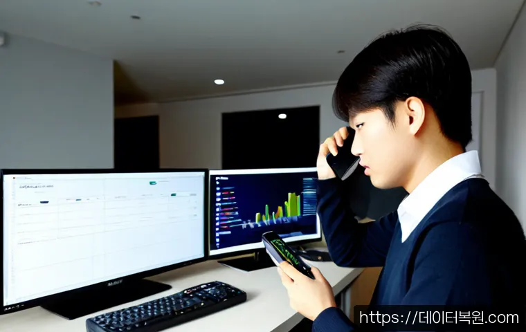 삼송동 신호없음 - Photorealistic remote-support workstation in a quiet Samsong-dong apartment office, frustrated techn...
