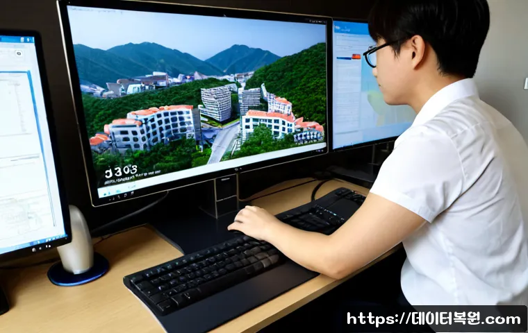 불광동 STATUS_INVALID_SESSION - Photorealistic IT support specialist at a dual-monitor workstation in a compact Eunpyeong district o...