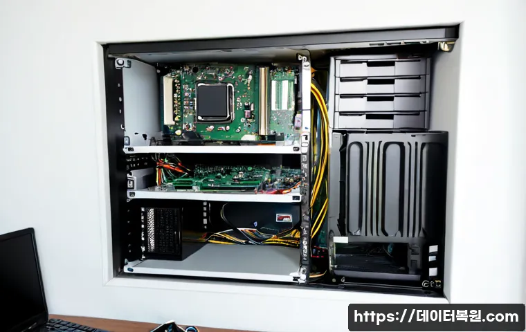 천왕동 하드조립 및 교체수리 - Photorealistic PC repair workstation in a compact Cheonwang-dong apartment office, technician instal...
