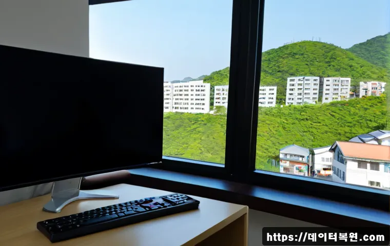 금호동 STATUS_INVALID_DEVICE_REQUEST - Photorealistic remote-support workstation in a compact Geumho-dong apartment office, desktop monitor...