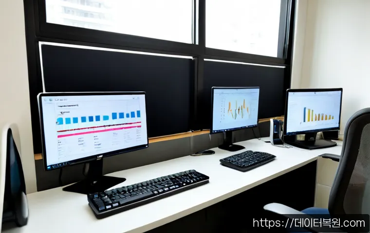 화양동 USER_MODE_HEALTH_MONITOR - Photorealistic remote health-monitoring workstation in a compact Hwayang-dong apartment office, dual...