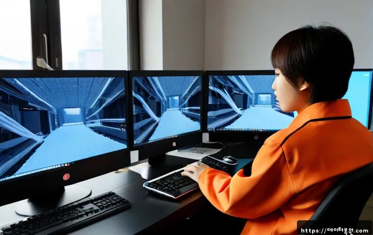 신정동 VIDEO_TDR_FAILURE - Photorealistic IT support workstation in a compact Sinjeong-dong apartment office, dual monitors sho...
