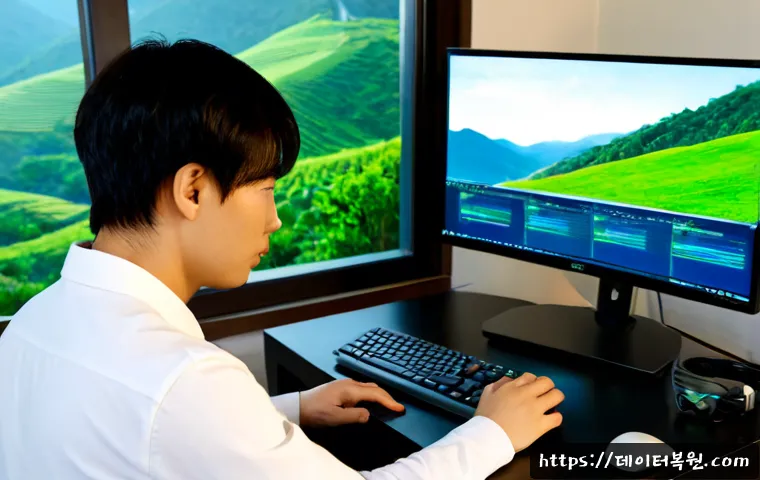 문원동 linux재설치 포맷  초기화 - Photorealistic IT technician reinstalling Linux on a sleek desktop workstation, bootable USB drive b...