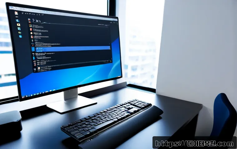대자동 윈도우11 windows11 재설치 포맷  초기화 - Photorealistic desktop workstation during a Windows 11 reset, sleek all-in-one computer showing a cl...