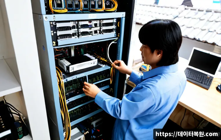 소격동 파워조립 및 교체수리 - Photorealistic electronics repair workstation in a compact Sokgyeok-dong computer shop, technician i...
