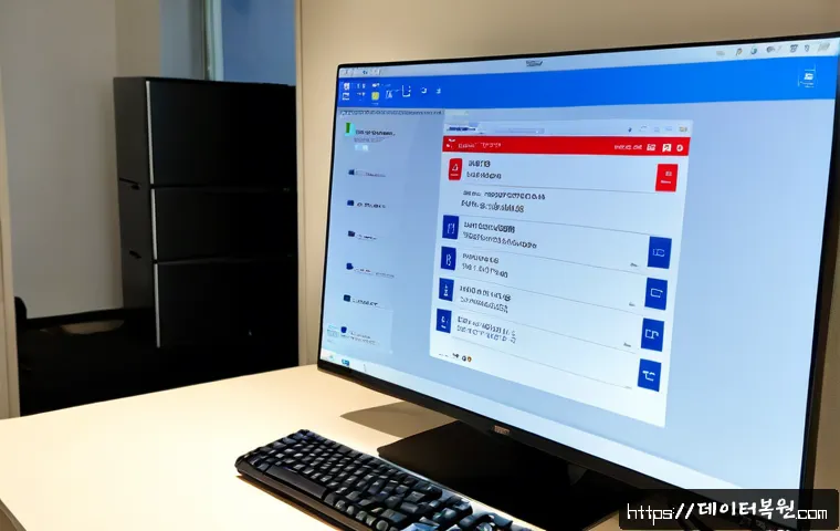 명일동 STATUS_IO_ERROR - Photorealistic IT support workstation in a compact Myeongil-dong apartment office, ultrawide monitor...