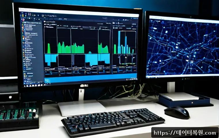 대학동 ATTEMPTED_EXECUTE_OF_NOEXECUTE_MEMORY - Photorealistic cybersecurity analyst workstation in a compact university-neighborhood office, dual m...