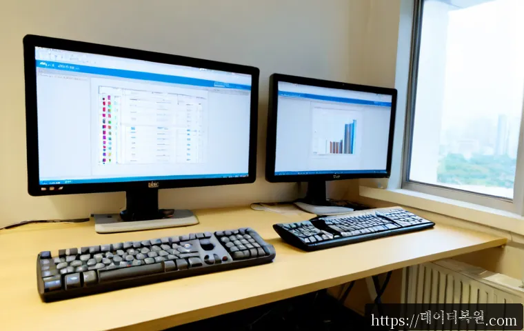 번동 STATUS_FLOAT_UNDERFLOW - Photorealistic remote-support workstation in a compact Bang-dong apartment office, dual monitors sho...