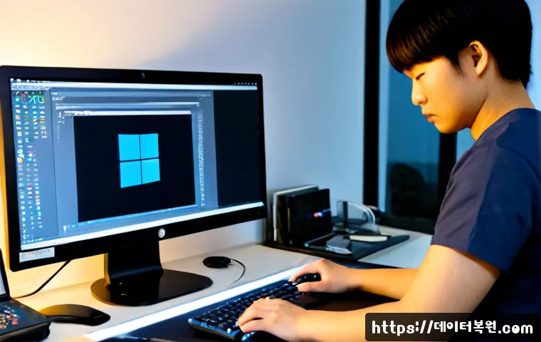 대현동 linux재설치 포맷 초기화 - Photorealistic remote-support workstation in a compact Daeheyon apartment office, technician reinsta...