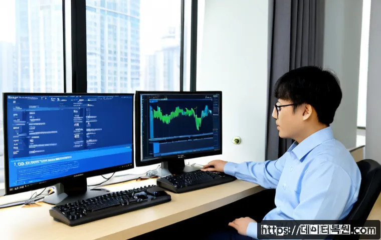 거여동 STATUS_KERNEL_SECURITY_CHECK - Photorealistic remote IT support workstation in a compact Geoyeo-dong apartment office, dual monitor...